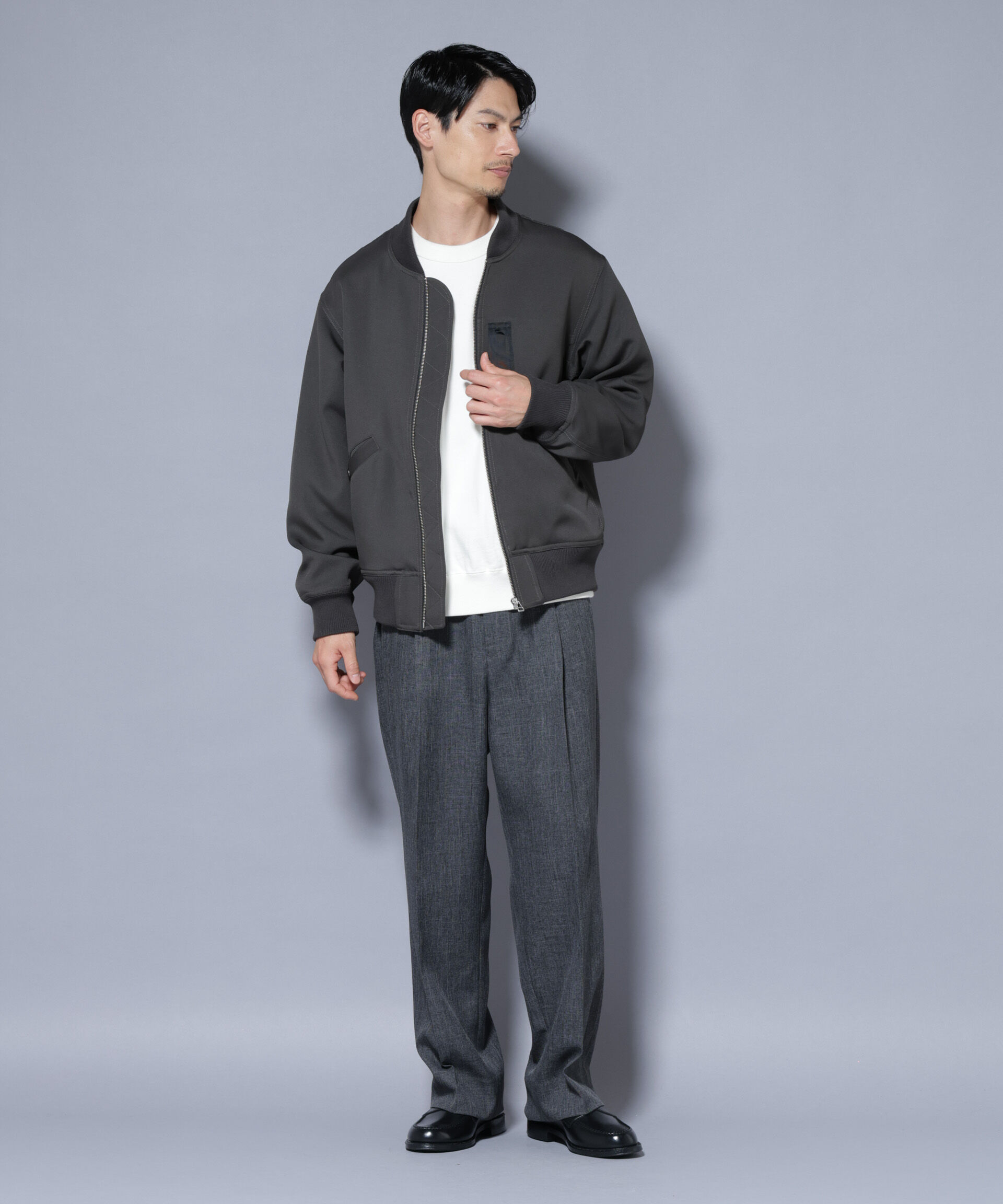 nano･universe「トリプルクロスMA-1」|ブルゾン・スタジャン|