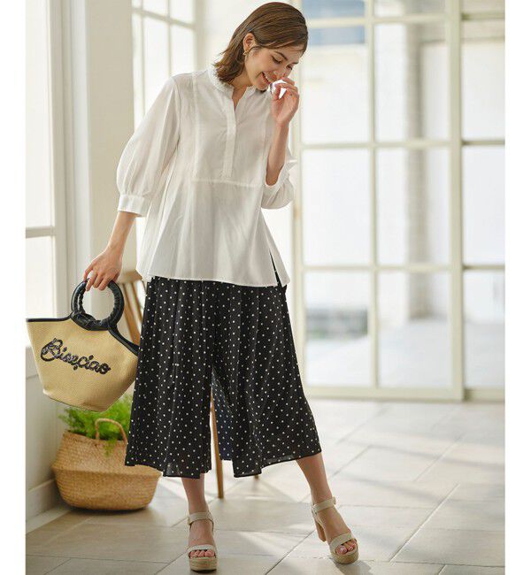 組曲「【WEB限定】ナイロンレーヨン スキッパーブラウス」|シャツ・ブラウス|