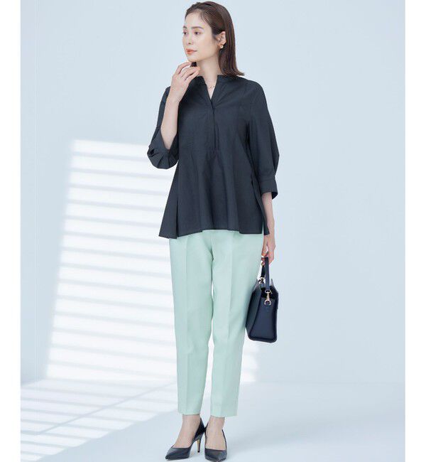 組曲「【WEB限定】ナイロンレーヨン スキッパーブラウス」|シャツ・ブラウス|