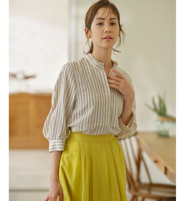 組曲「【WEB限定】ナイロンレーヨン スキッパーブラウス」|シャツ・ブラウス|ｴｸﾘｭﾍﾞ