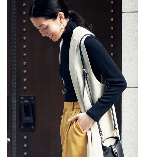 自由区「【洗える】ソフトウールリブボトルネック  カットソー」|Tシャツ・カットソー|