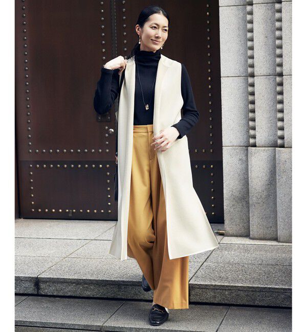 自由区「【洗える】ソフトウールリブボトルネック  カットソー」|Tシャツ・カットソー|