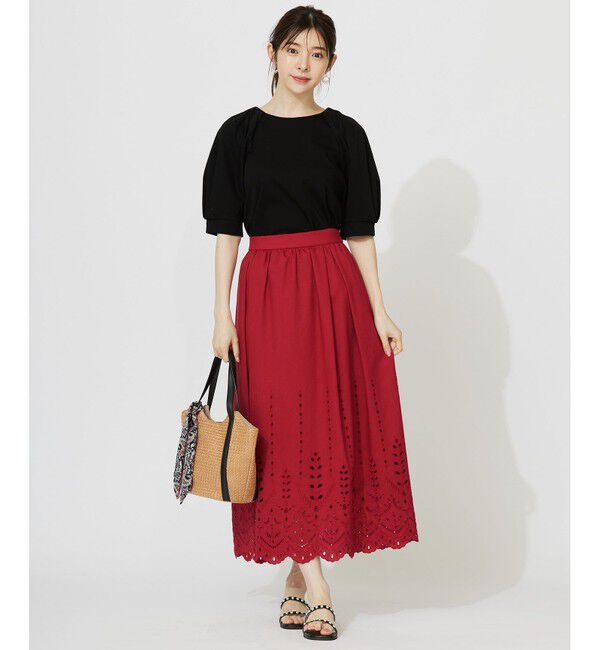 ANY SIS「【接触冷感・UVケア】着映えタックスリーブ カットソー」|Tシャツ・カットソー|