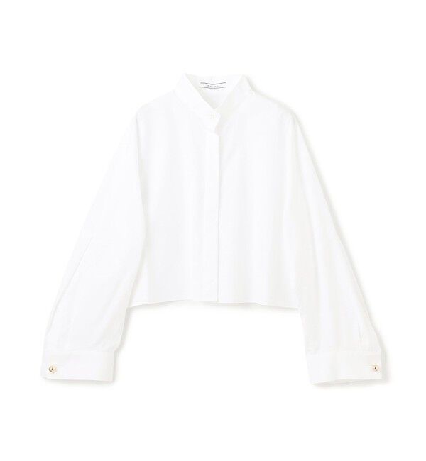 BEIGE,「【洗える】MAGNOLIA / ゴールド釦コットンショート丈ブラウス」|シャツ・ブラウス|