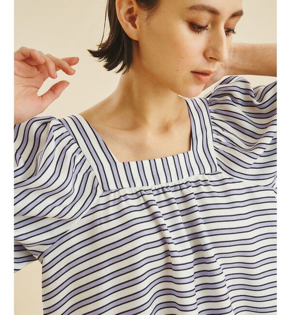 Grace Class「リネンタッチストライプトップ」|Tシャツ・カットソー|