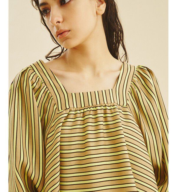 Grace Class「リネンタッチストライプトップ」|Tシャツ・カットソー|