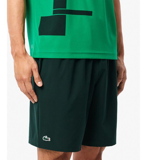LACOSTE「ウルトラドライ 『ノバク・ジョコビッチ』メッシュガゼットテニスショーツ」|その他|モスグリーン