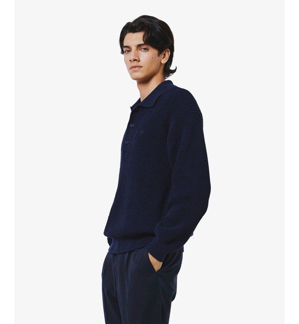 LACOSTE「ワッフルニットポロセーター」|ニット・セーター|