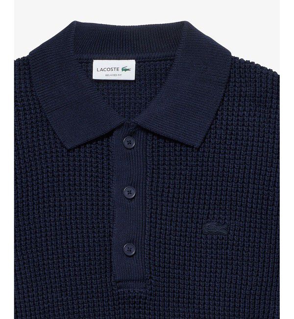 LACOSTE「ワッフルニットポロセーター」|ニット・セーター|