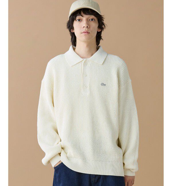 LACOSTE「ワッフルニットポロセーター」|ニット・セーター|