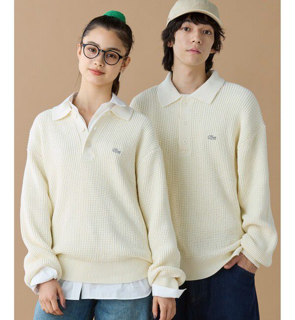 LACOSTE「ワッフルニットポロセーター」|ニット・セーター|