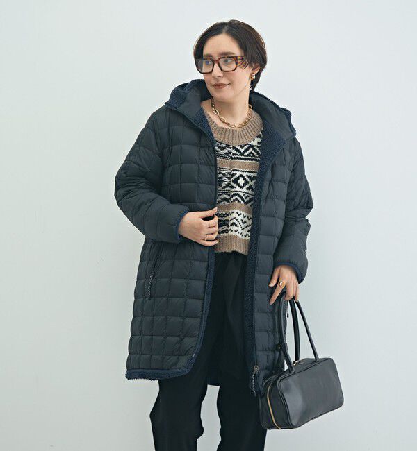 ◇【WEB限定】【TAION/タイオン】別注ボア×ダウンフードコート