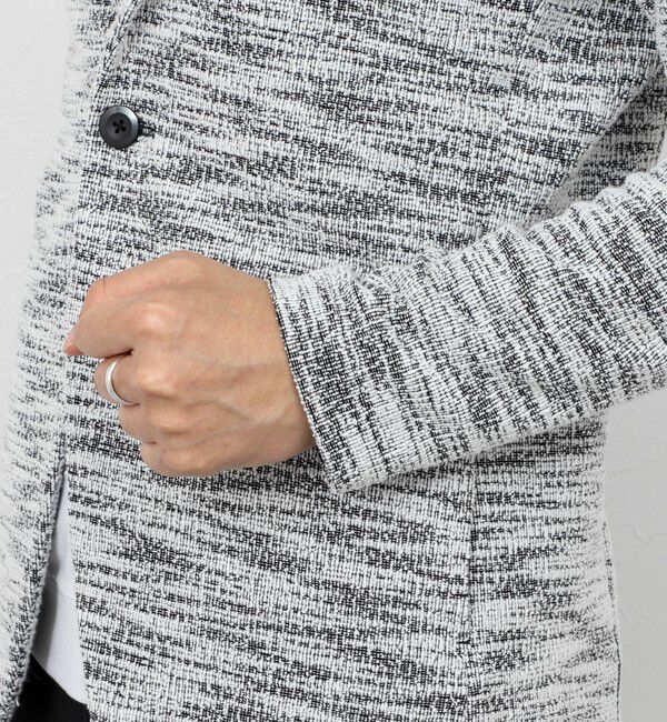 Stutostein「《ビジカジ対応》ツィードジャージーテーラーCD 26SS」|カーディガン|