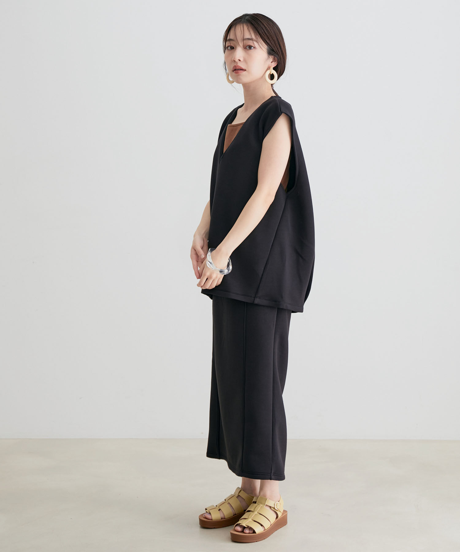 VIS「【セットアップ対応】【スフレタッチ】タイトスカート」|スカート|