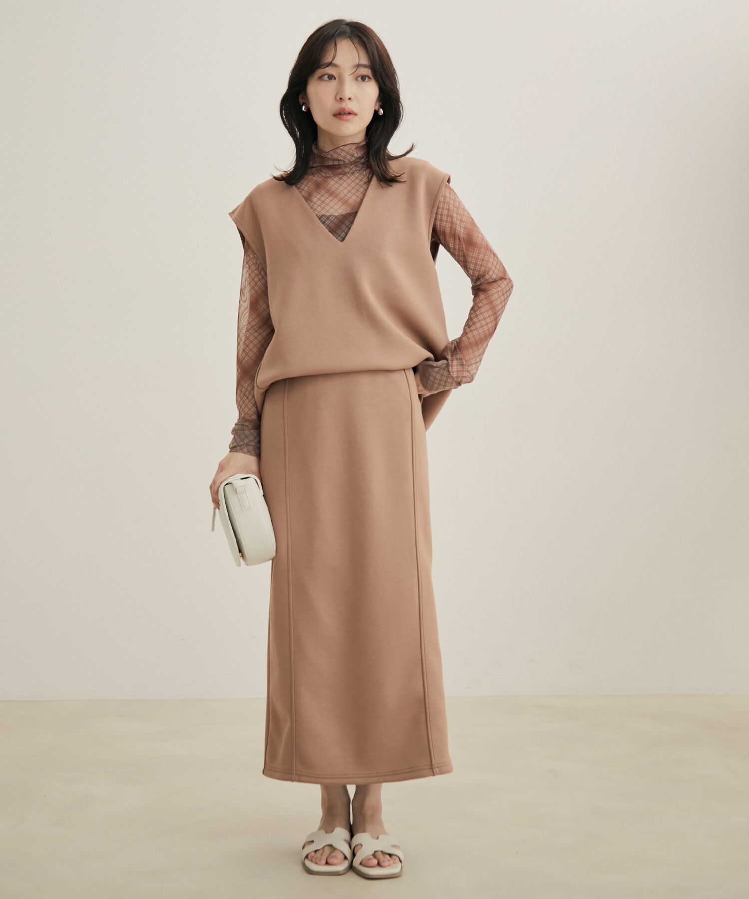 VIS「【セットアップ対応】【スフレタッチ】タイトスカート」|スカート|