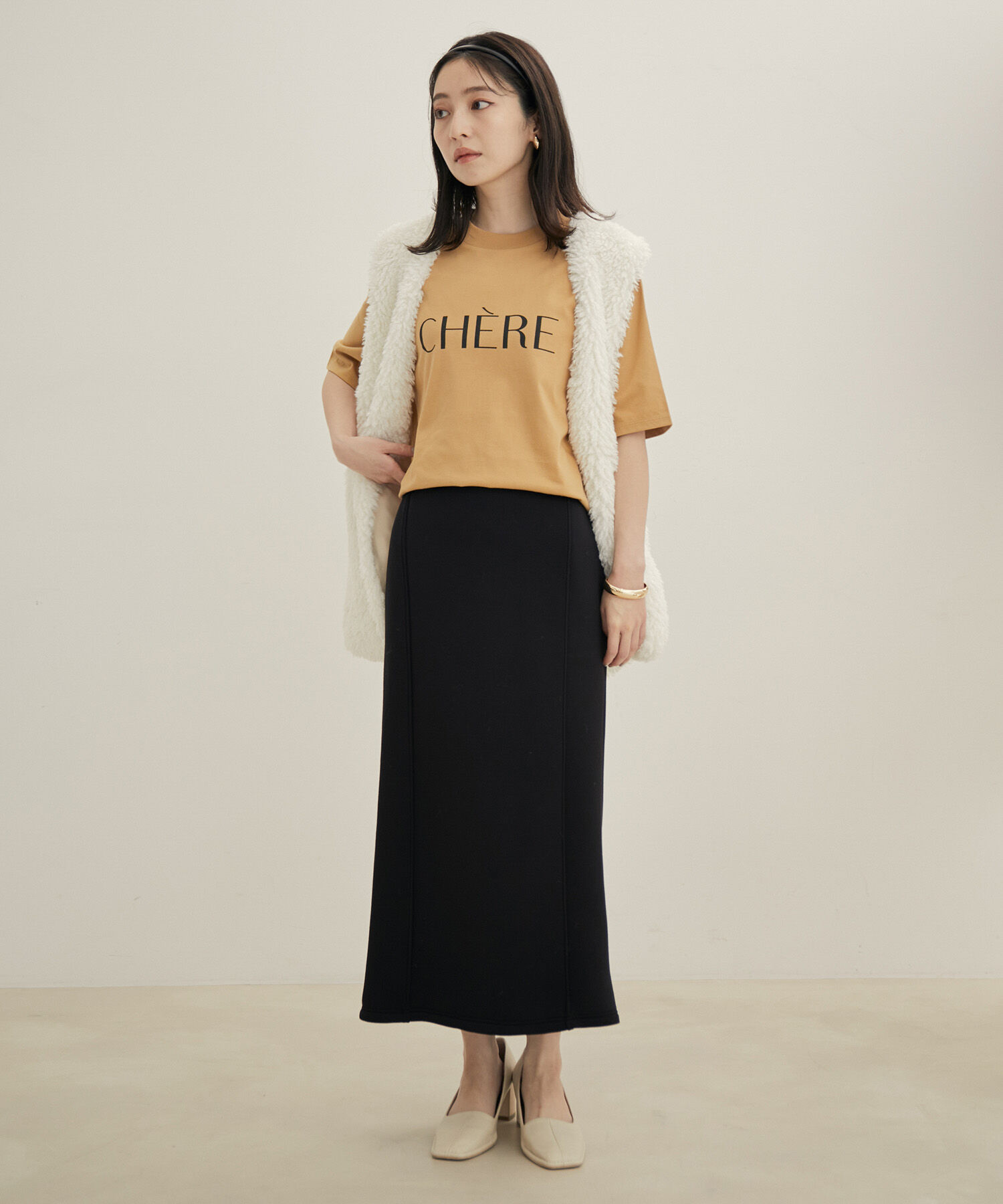 VIS「【セットアップ対応】【スフレタッチ】タイトスカート」|スカート|