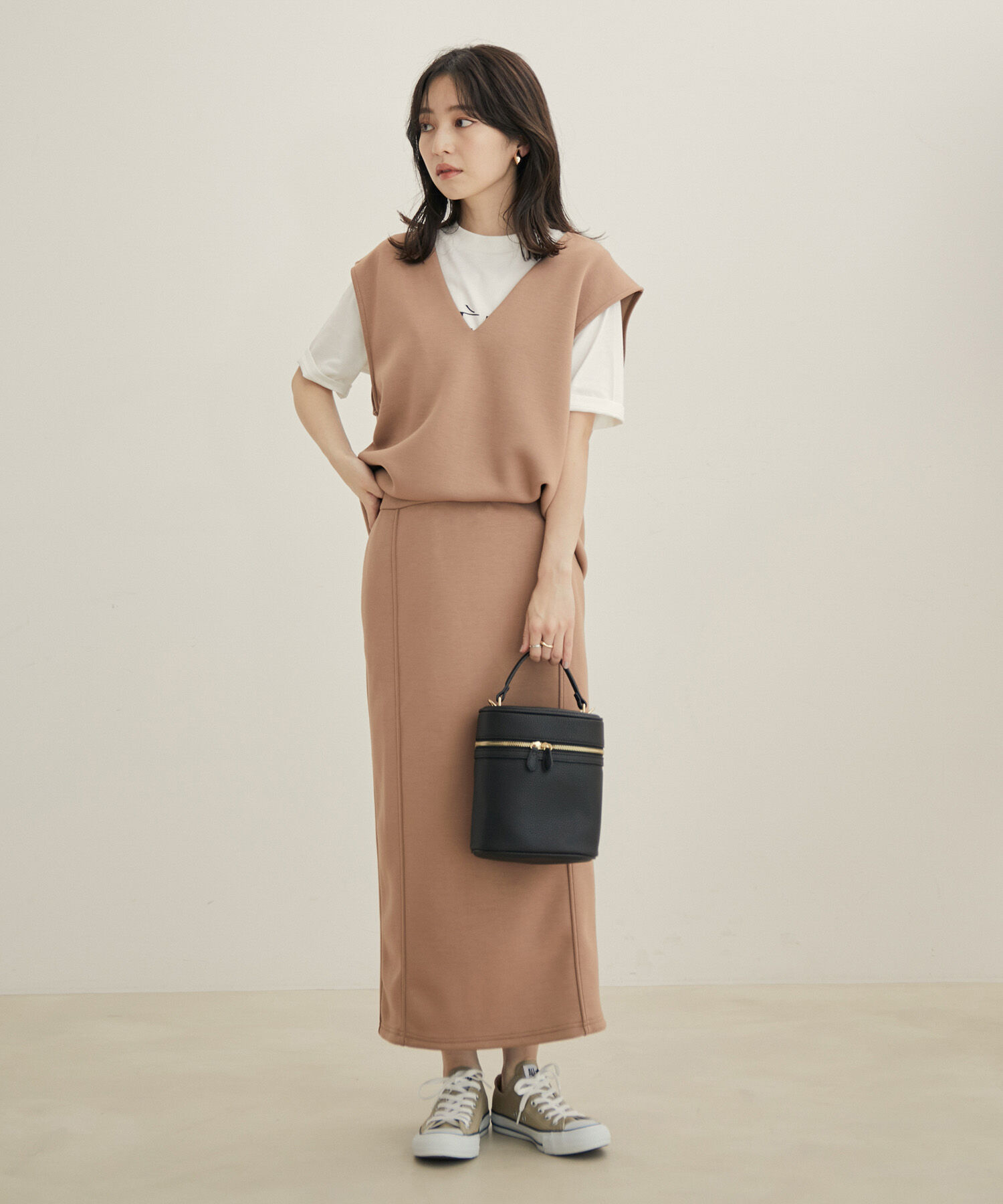 VIS「【セットアップ対応】【スフレタッチ】タイトスカート」|スカート|