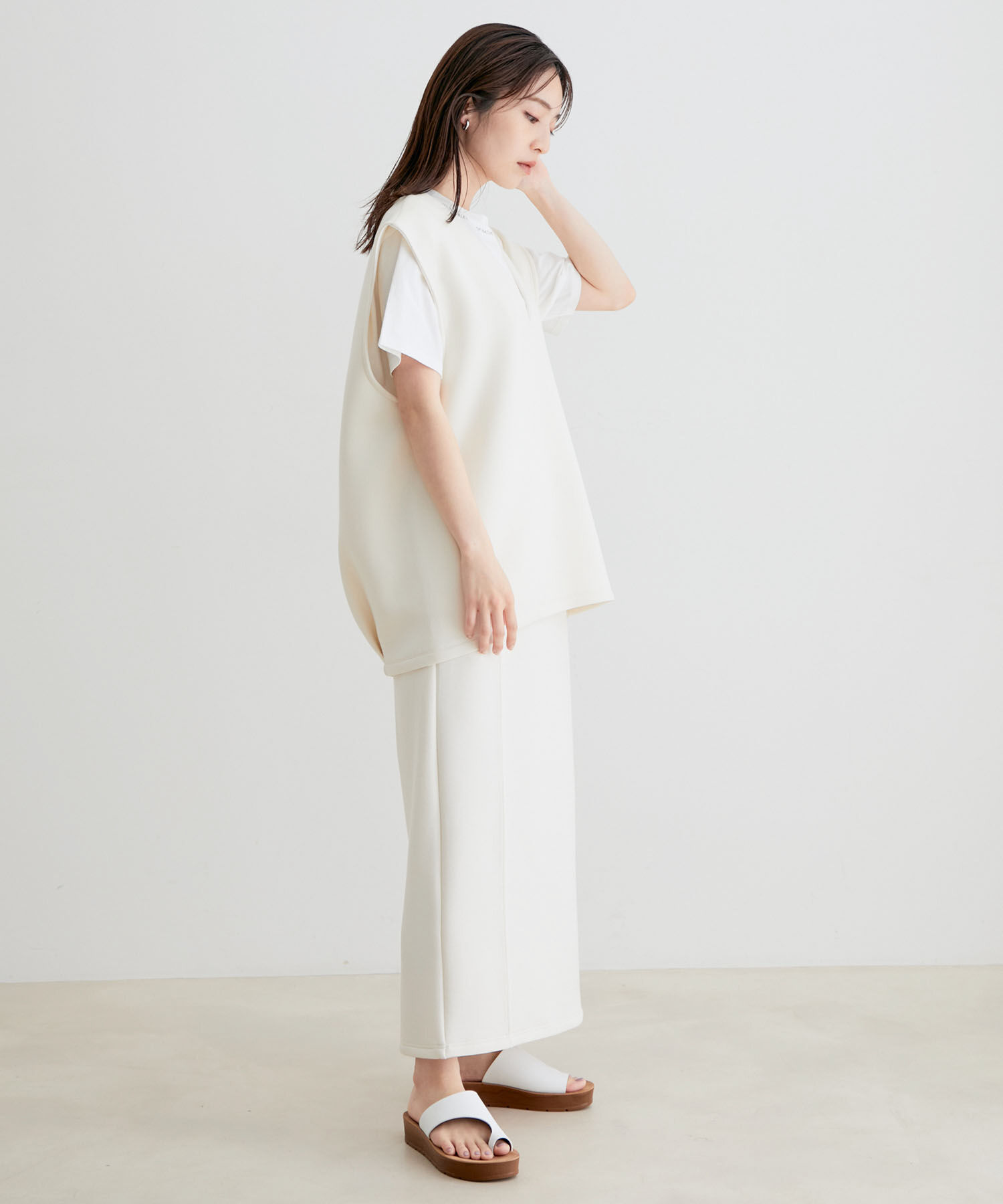 VIS「【セットアップ対応】【スフレタッチ】タイトスカート」|スカート|