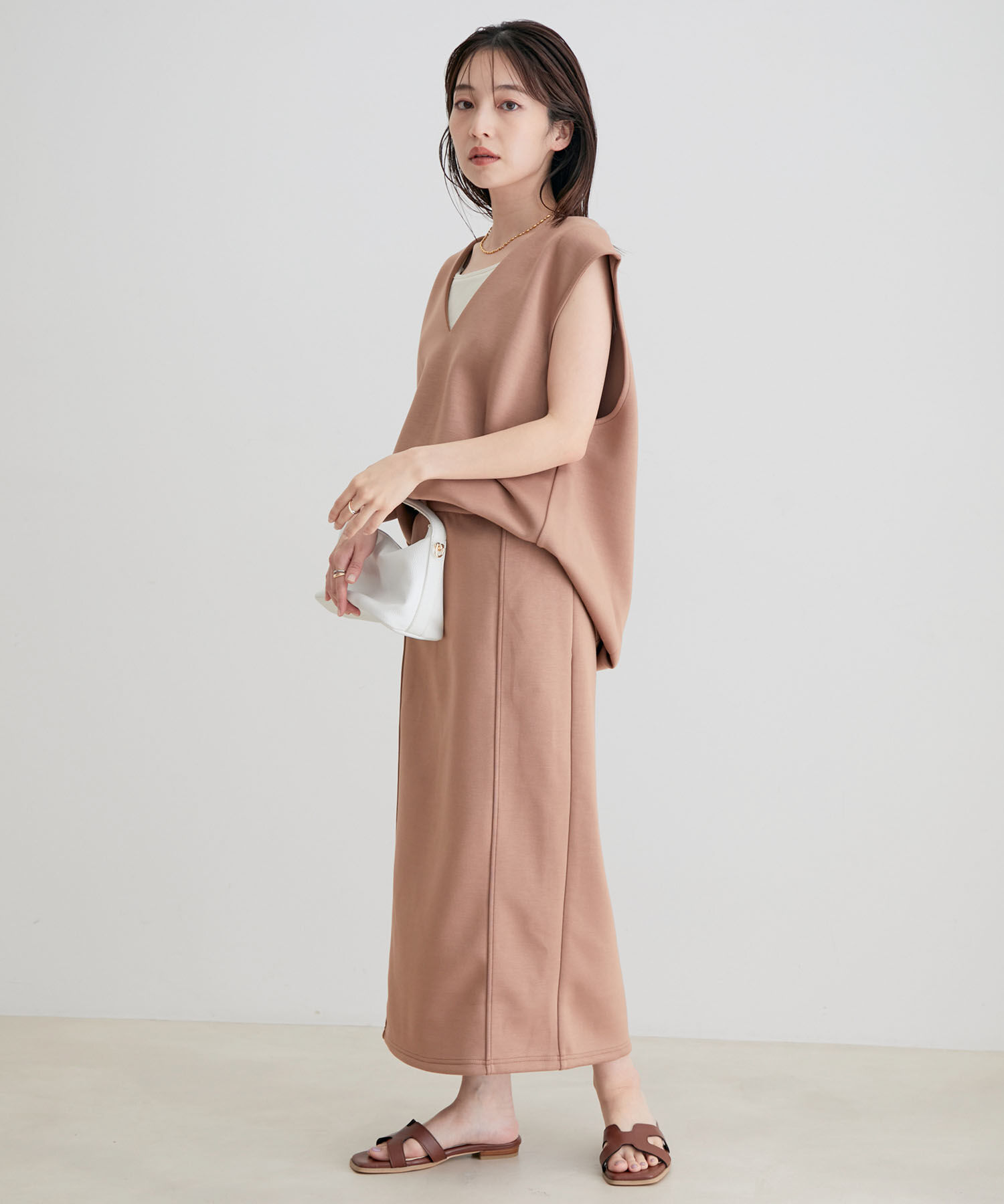 VIS「【セットアップ対応】【スフレタッチ】タイトスカート」|スカート|