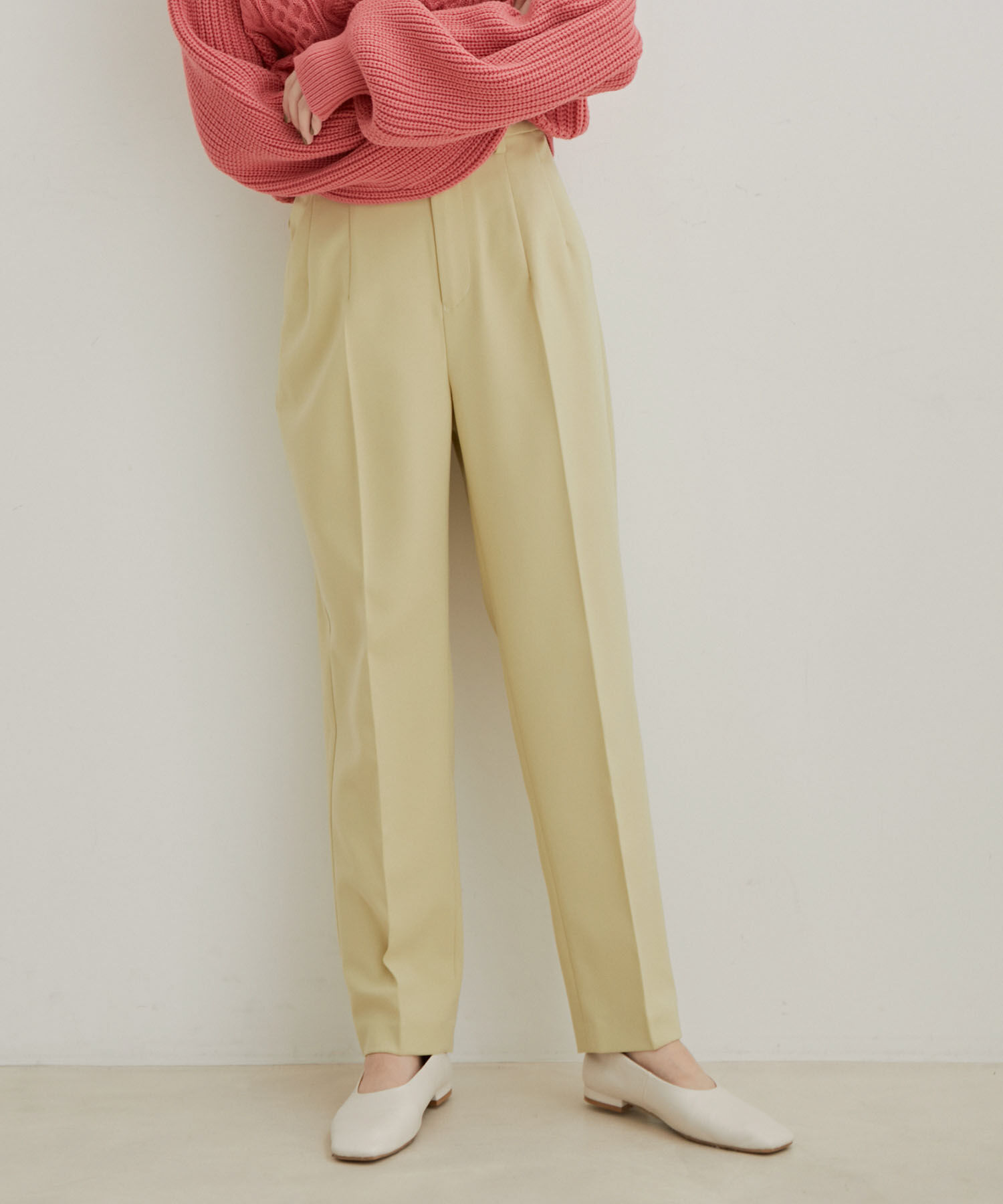 VIS「【Washable・EASY CARE】エコウールタッチテーパードパンツ【sustainable】」|スラックス|