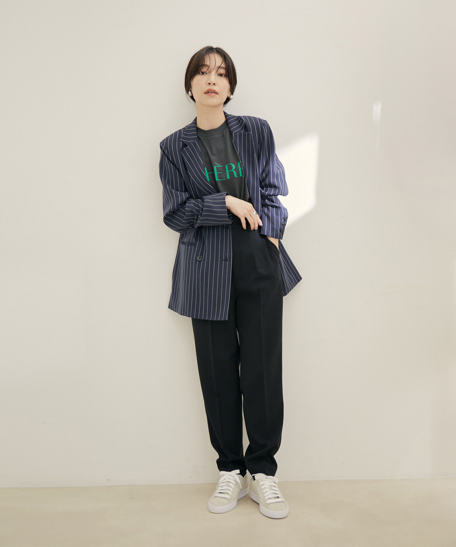 VIS「【Washable・EASY CARE】エコウールタッチテーパードパンツ【sustainable】」|スラックス|