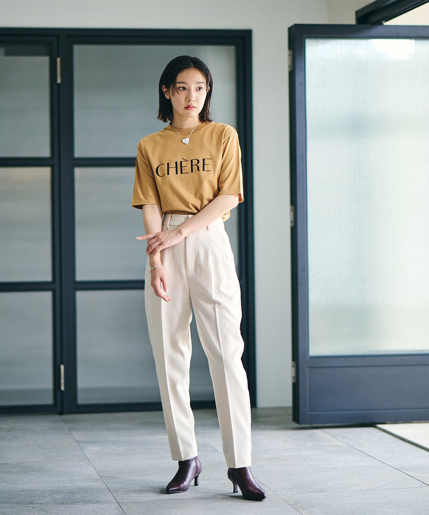 VIS「【Washable・EASY CARE】エコウールタッチテーパードパンツ【sustainable】」|スラックス|