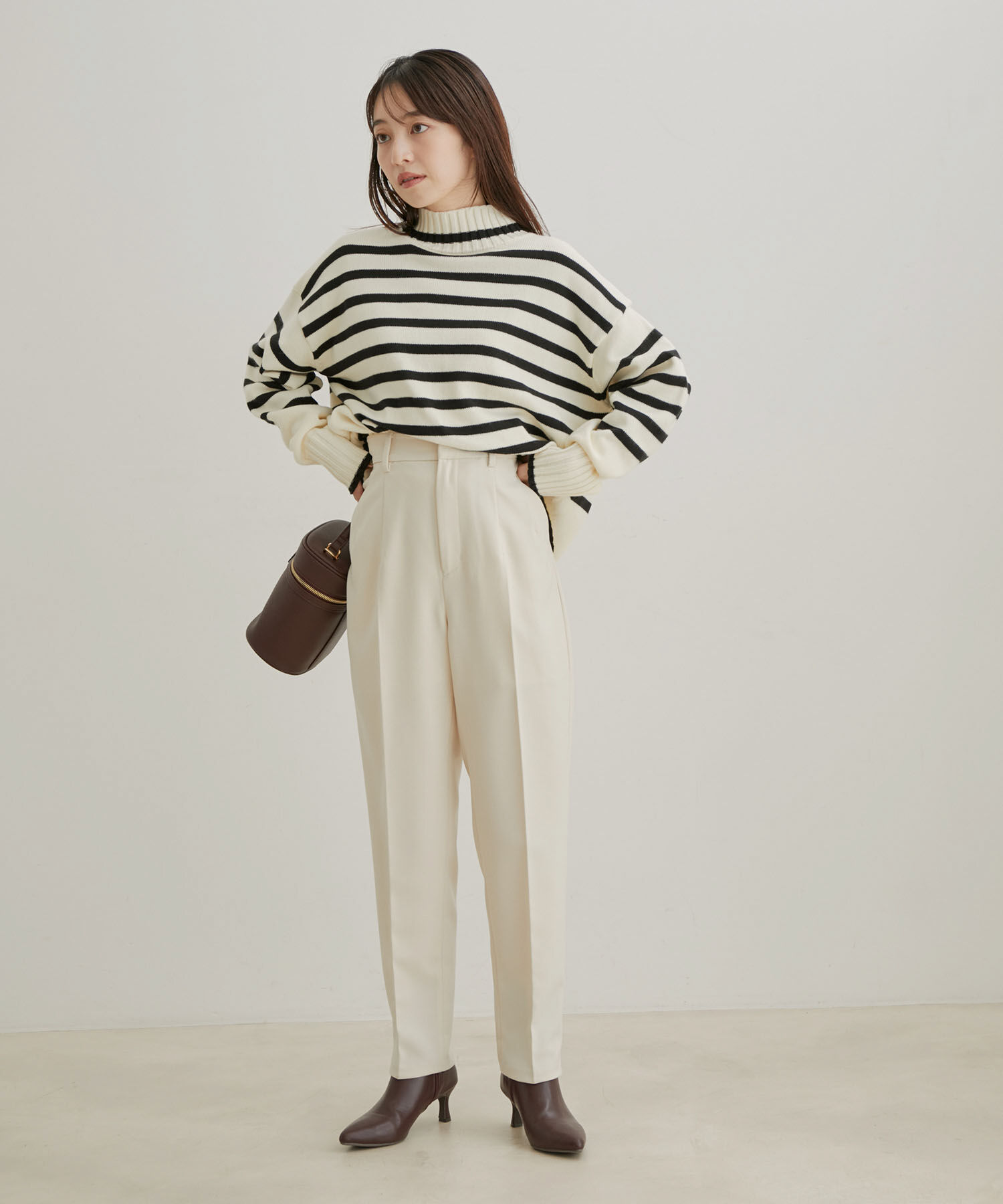 VIS「【Washable・EASY CARE】エコウールタッチテーパードパンツ【sustainable】」|スラックス|