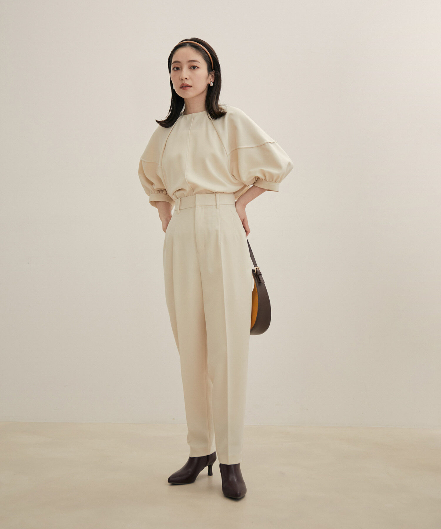 VIS「【Washable・EASY CARE】エコウールタッチテーパードパンツ【sustainable】」|スラックス|