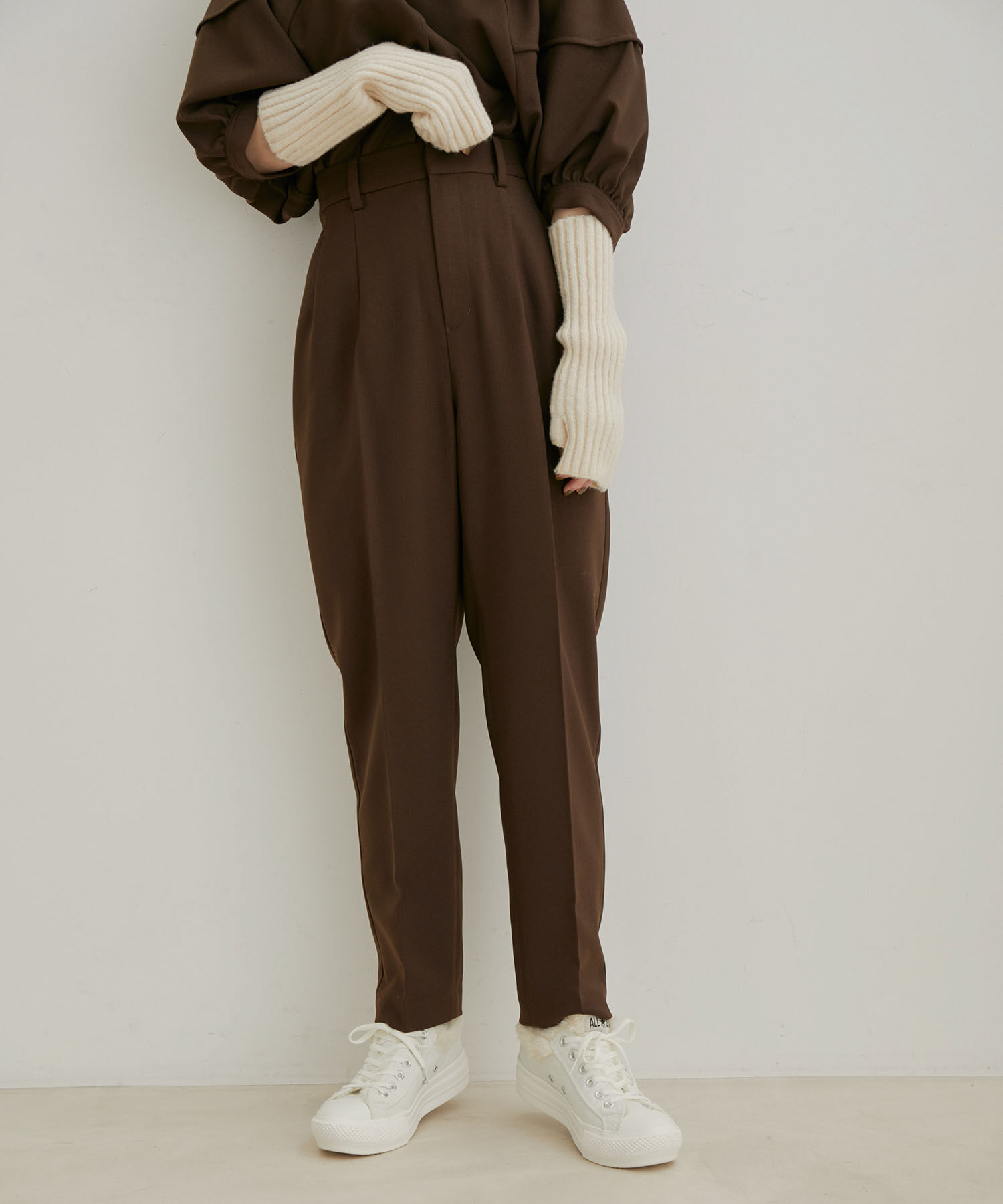 VIS「【Washable・EASY CARE】エコウールタッチテーパードパンツ【sustainable】」|スラックス|