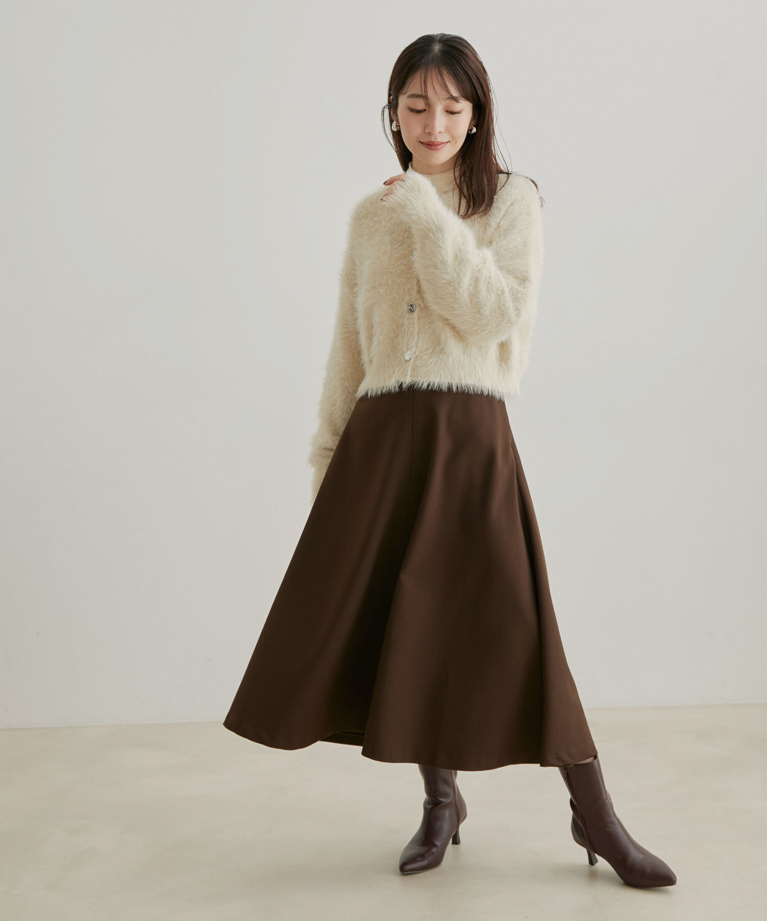 VIS「【Washable・EASY CARE】エコウールタッチフレアスカート【sustainable】」|スカート|