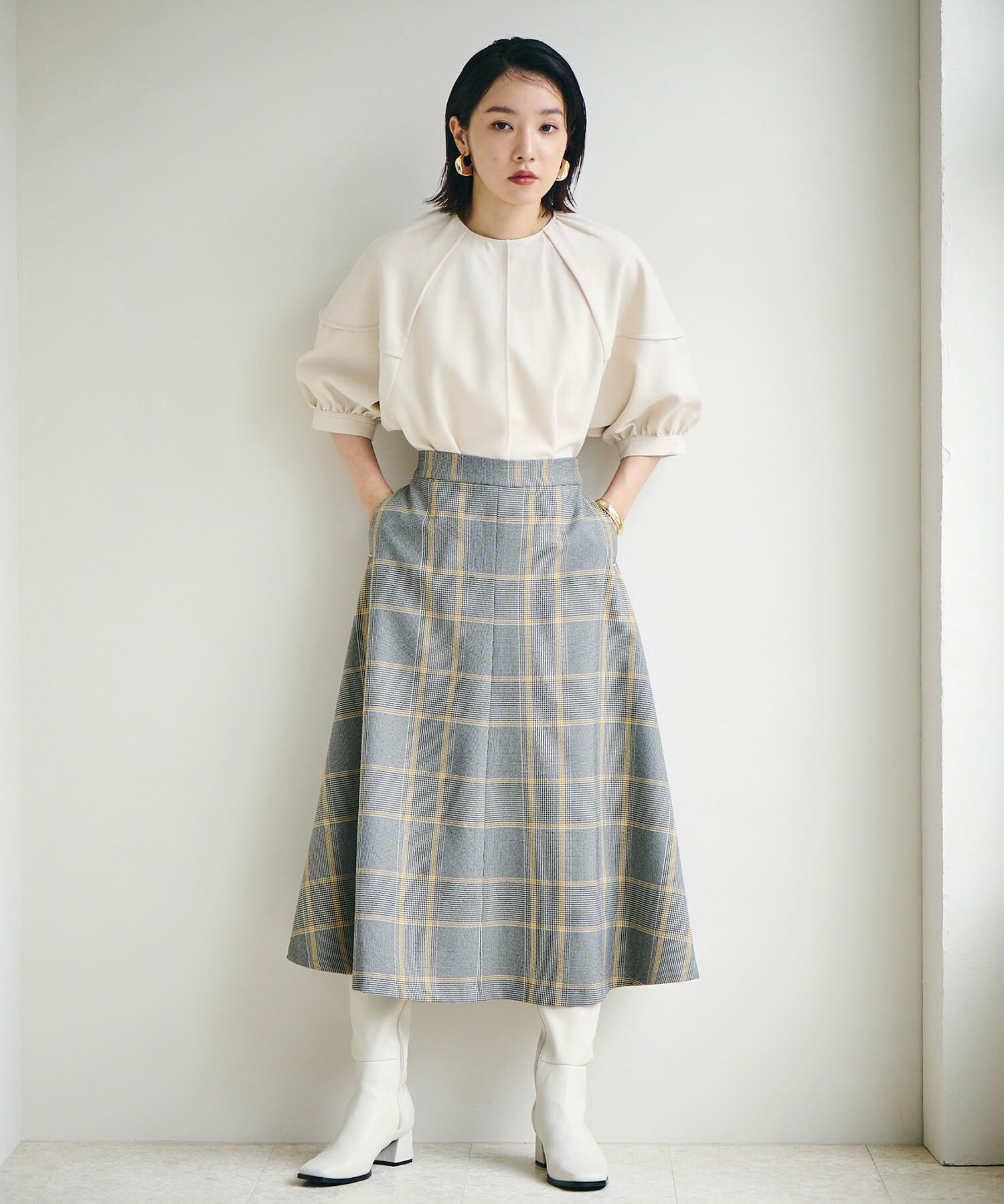 VIS「【Washable・EASY CARE】エコウールタッチフレアスカート【sustainable】」|スカート|