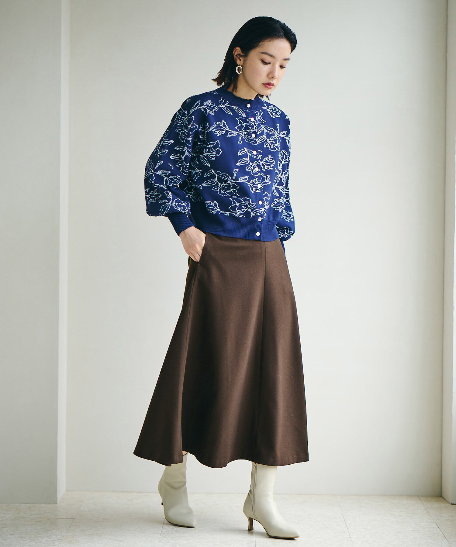 VIS「【Washable・EASY CARE】エコウールタッチフレアスカート【sustainable】」|スカート|