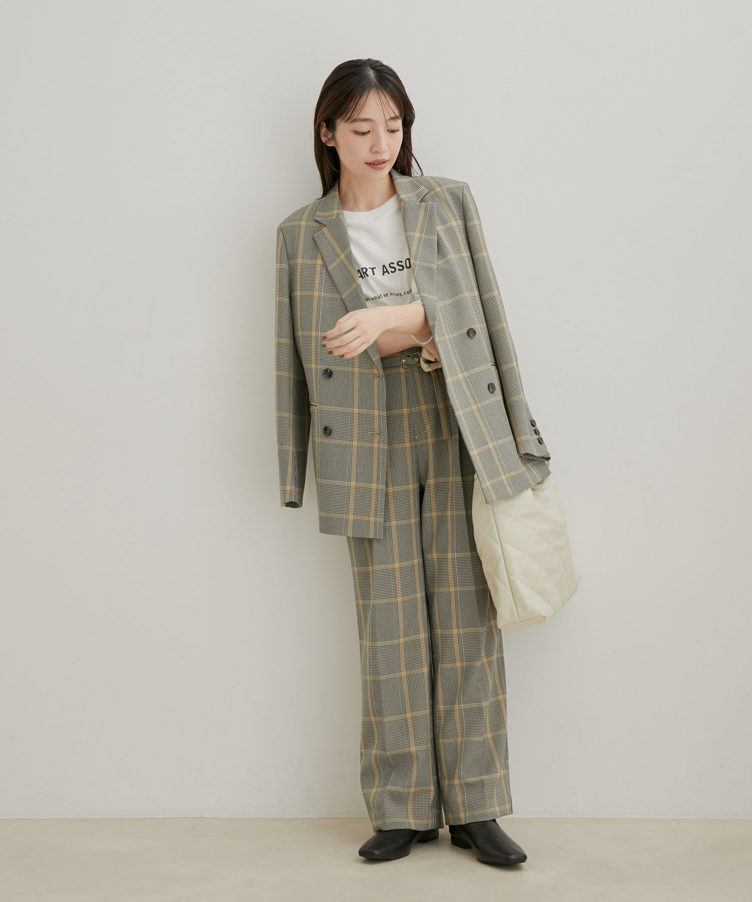 VIS「【Washable・EASY CARE】エコウールタッチワイドパンツ【sustainable】」|スラックス|