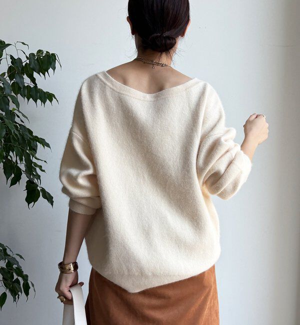  「ファーウールボートネックプルオーバー」|ニット・セーター|