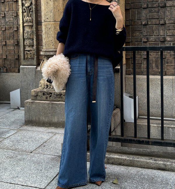  「ファーウールボートネックプルオーバー」|ニット・セーター|