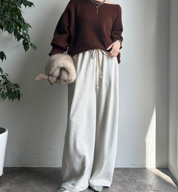  「ファーウールボートネックプルオーバー」|ニット・セーター|