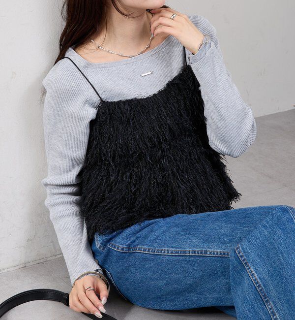  「フェザーフリンジ キャミビスチェ」|シャツ・ブラウス|