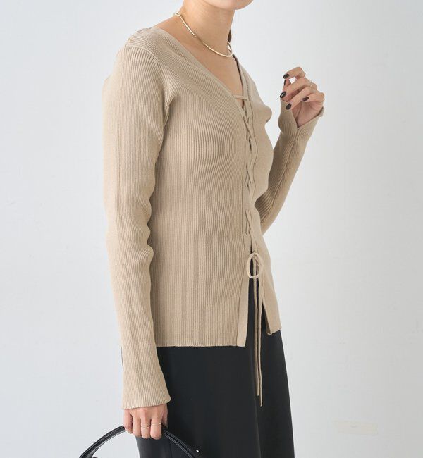  「【前後２WAY仕様】レースアップニット」|パーカー|