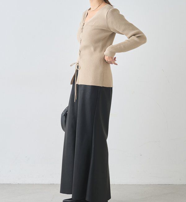  「【前後２WAY仕様】レースアップニット」|パーカー|