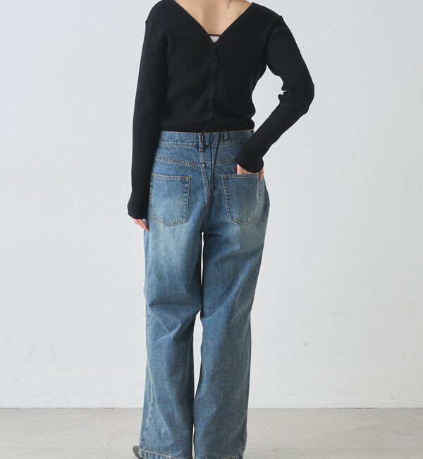  「【前後２WAY仕様】レースアップニット」|パーカー|