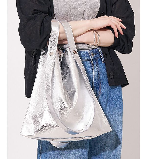 collex「【WEB限定】【BEAURE/ヴュレ】カウレザー 2WAY ハンドル トートバッ」|トートバッグ|シルバー