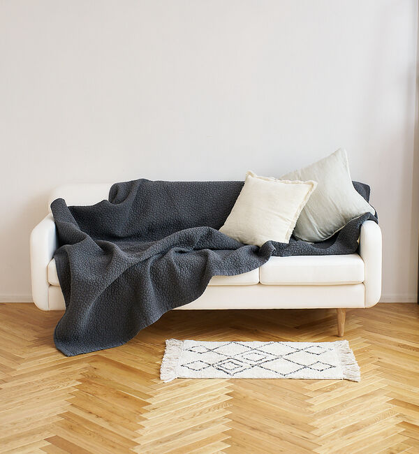 collex「イブル クラウド柄 オーガニックコットン キルティングマット シングル 150&times;」|その他|チャコールグレー