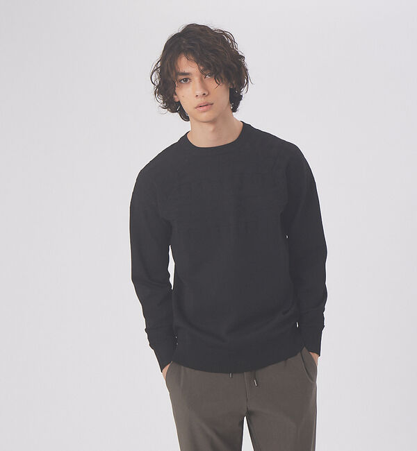 ABAHOUSE「リンクス ノルディック ストレッチ プルオーバー ニット」|スウェット・ジャージ|ブラック