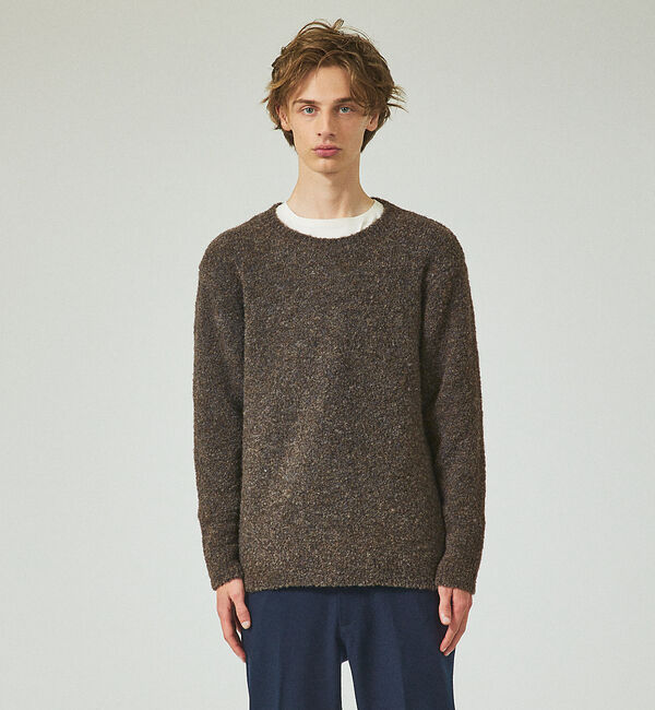 ABAHOUSE「【シャギー調】リングヤーン メランジニット / プルオーバー ニット」|ニット・セーター|