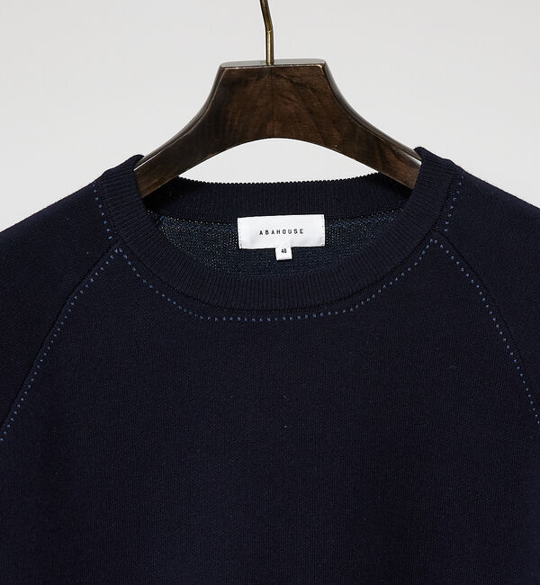 ABAHOUSE「【ニットスウェット】ハイショクステッチ ジャガードプルオーバー」|ニット・セーター|