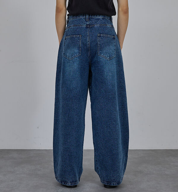 ABAHOUSE「【AH ABAHOUSE】ブラスト ワイドバギー デニムパンツ / セットアップ」|デニム|