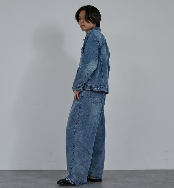 ABAHOUSE「【AH ABAHOUSE】ブラスト ワイドバギー デニムパンツ / セットアップ」|デニム|