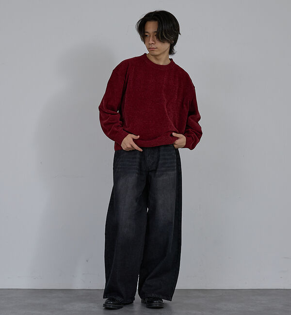 ABAHOUSE「【AH ABAHOUSE】ハイゲージモール クルーネックニット」|ニット・セーター|