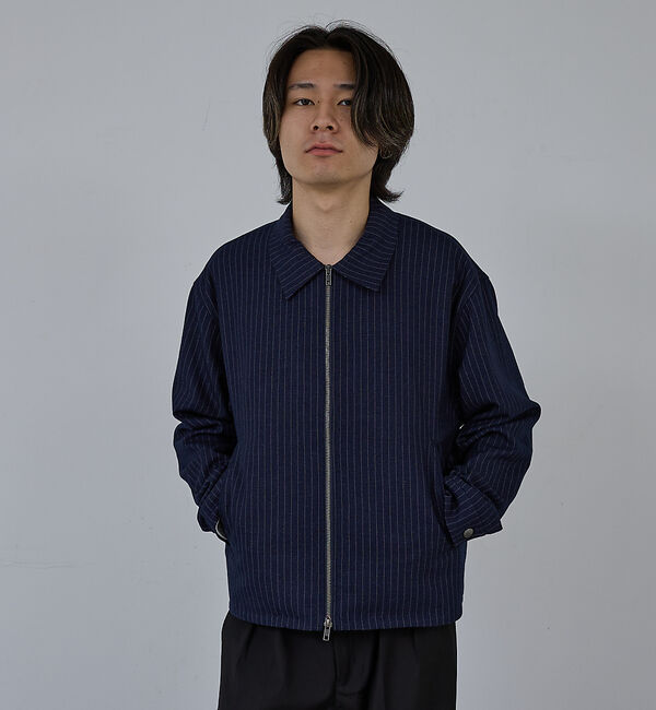 ABAHOUSE「【AH ABAHOUSE】クロップド ダブルジップアップブルゾン」|ブルゾン・スタジャン|ブルー系その他1