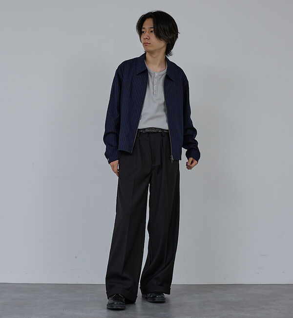 ABAHOUSE「【AH ABAHOUSE】クロップド ダブルジップアップブルゾン」|ブルゾン・スタジャン|